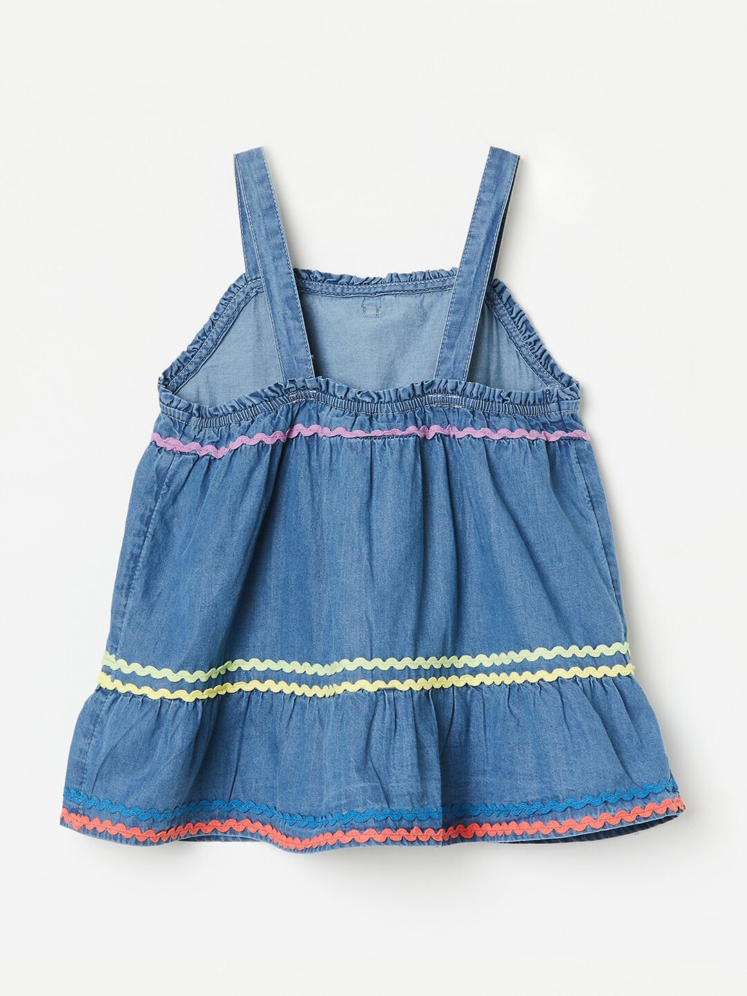 

Fame Forever by Lifestyle Girls Shoulder Straps Lace-Up Pure Cotton Top, Blue