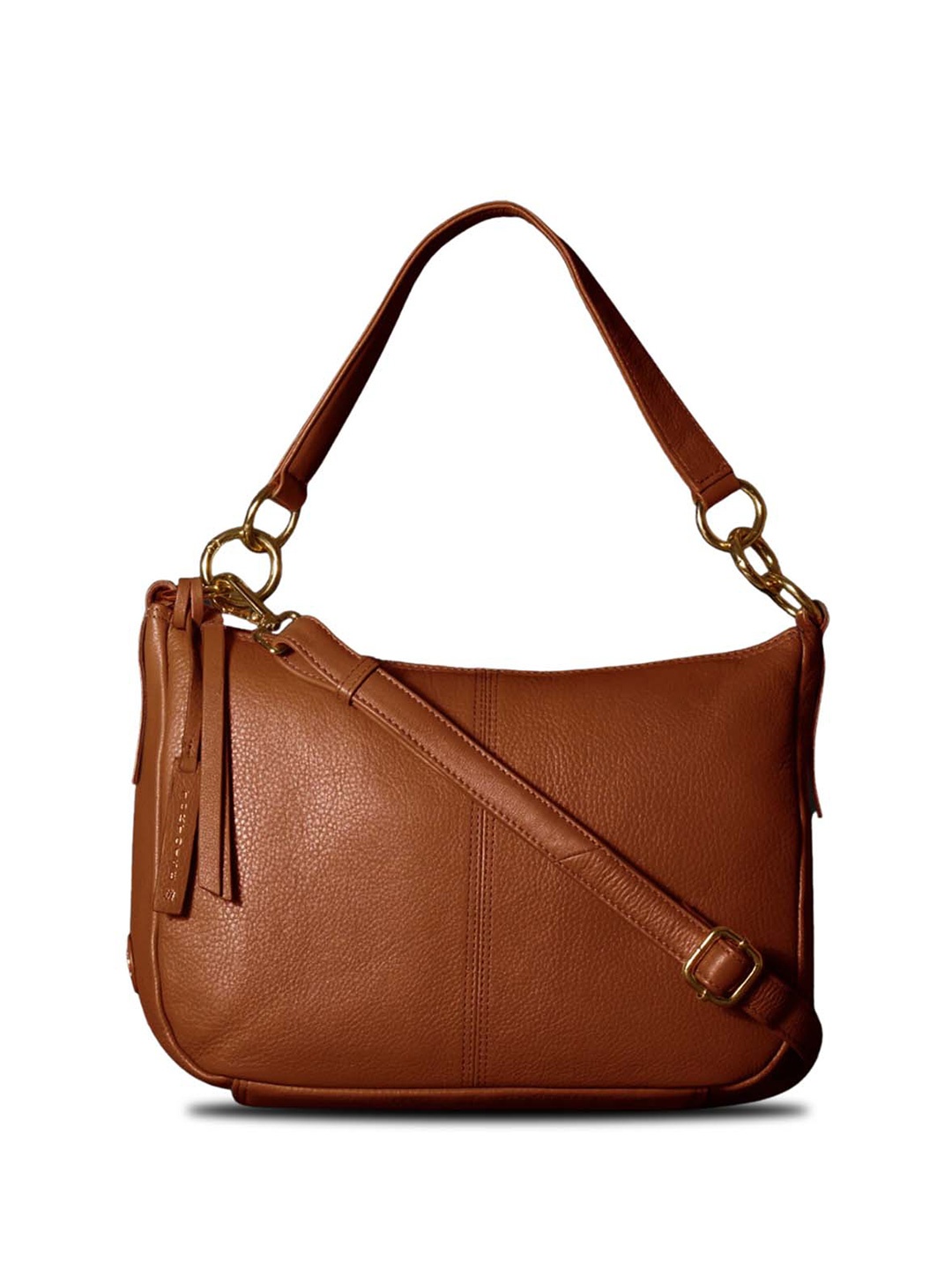 

Tortoise Textured Leather Handheld Bag, Tan