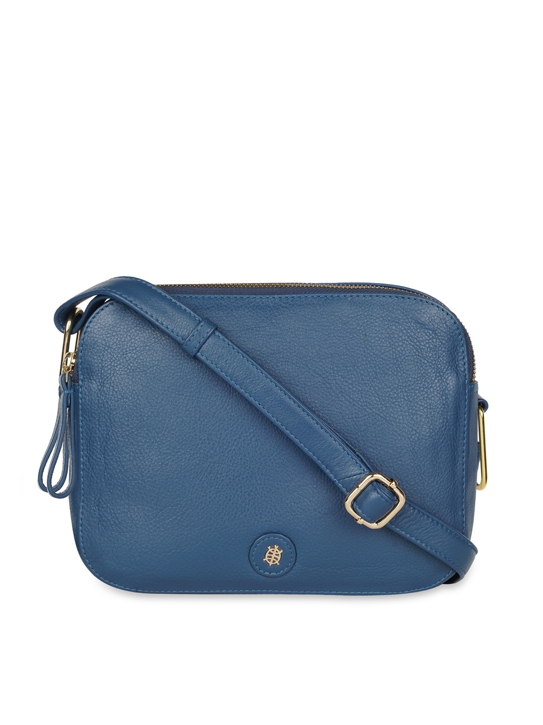 

Tortoise Leather Structured Sling Bag with Quilted, Blue