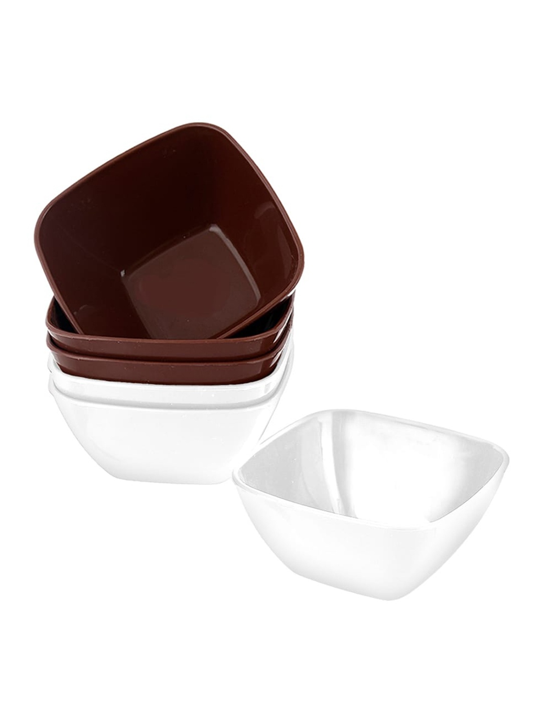 

Kuber Industries White & Brown 6-Pieces Microwave Safe Bowls-250 ml Each