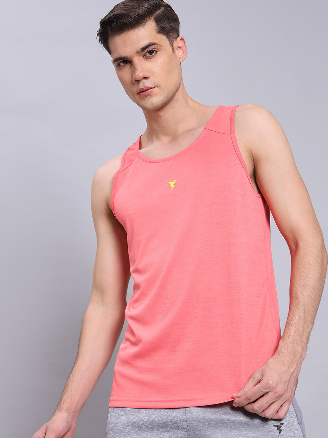 

Technosport Round Neck Gym Antimicrobial Innerwear Vest, Coral