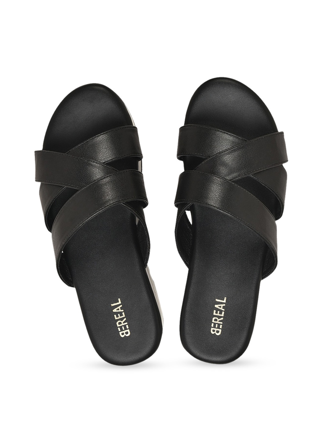 

BEREAL Odyssey Criss-Cross Strap Flatform Heels, Black
