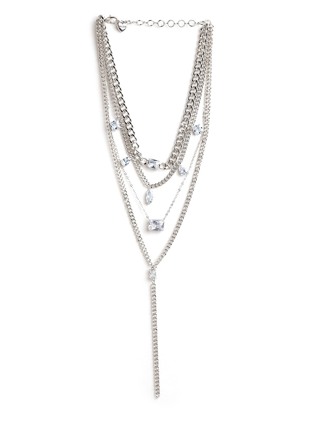 

ALDO Silver-Plated Stone-Studded Layered Necklace