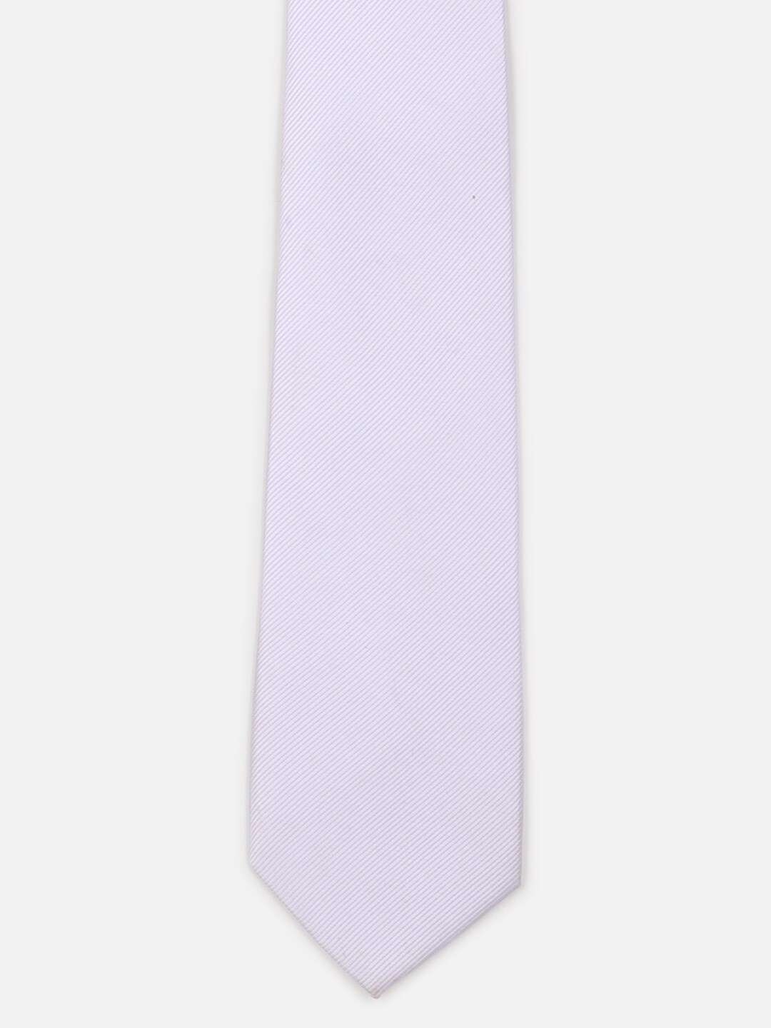 

Peter England Men Striped Broad Tie, White