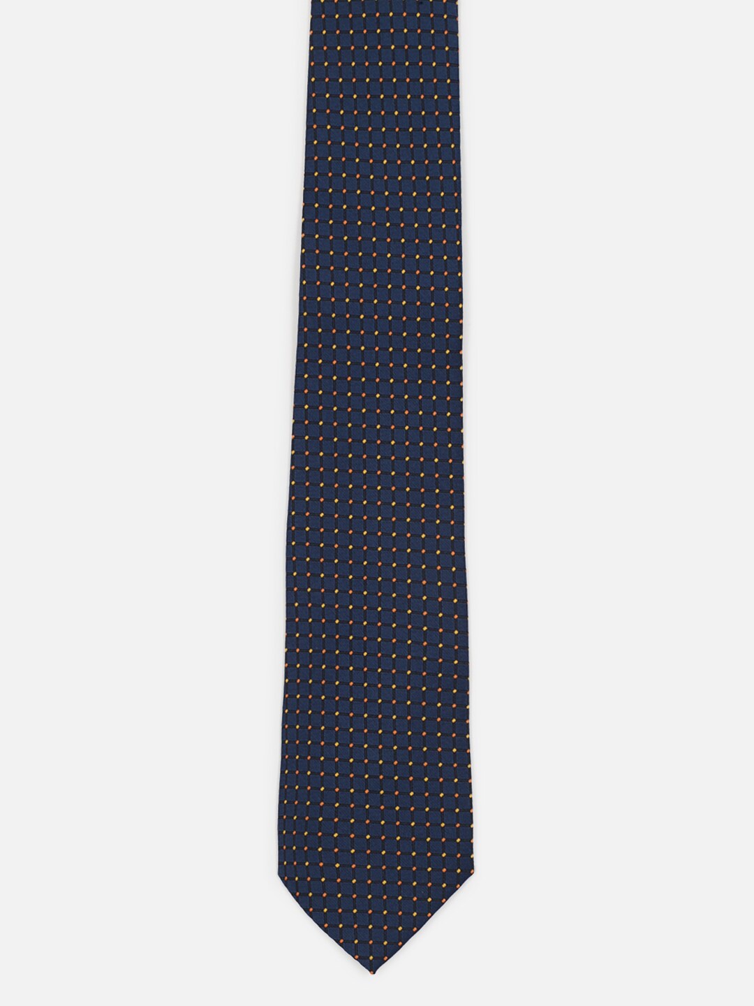 

Peter England Men Woven Design Broad Tie, Navy blue