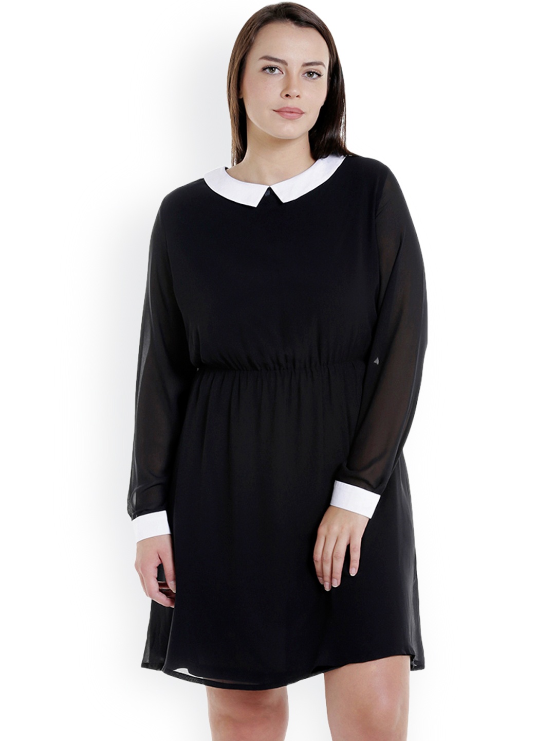 

JUNAROSE Plus Size Women Black Solid Fit Flare Dress