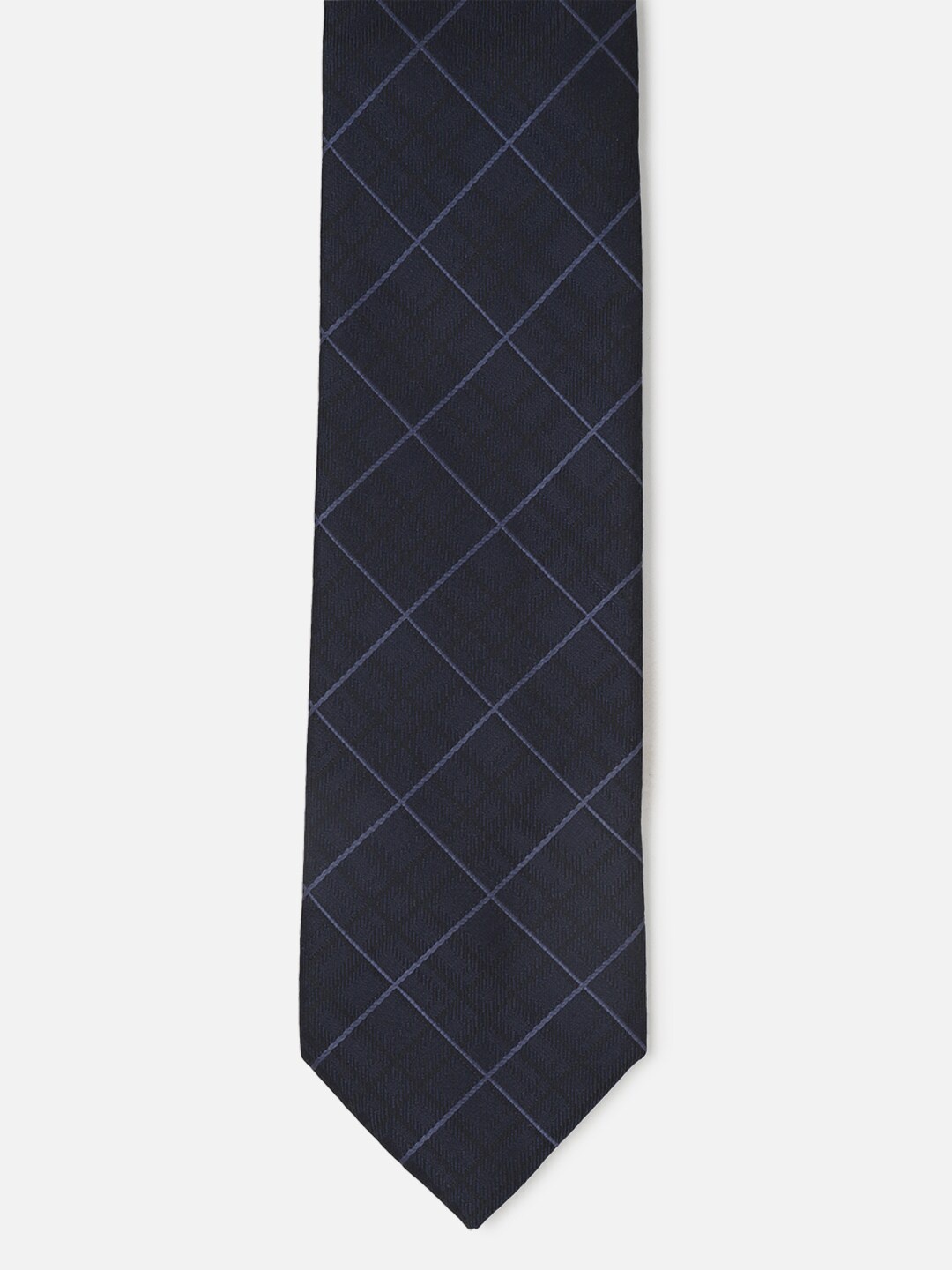 

Peter England Men Checked Broad Tie, Navy blue