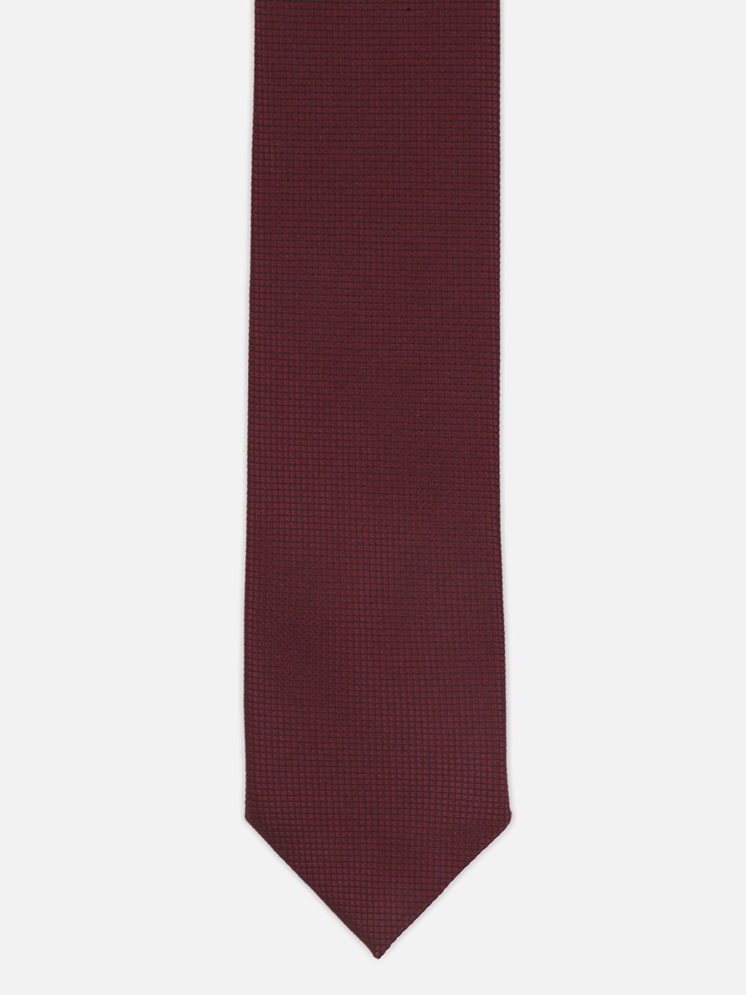 

Peter England Men Checked Broad Tie, Maroon