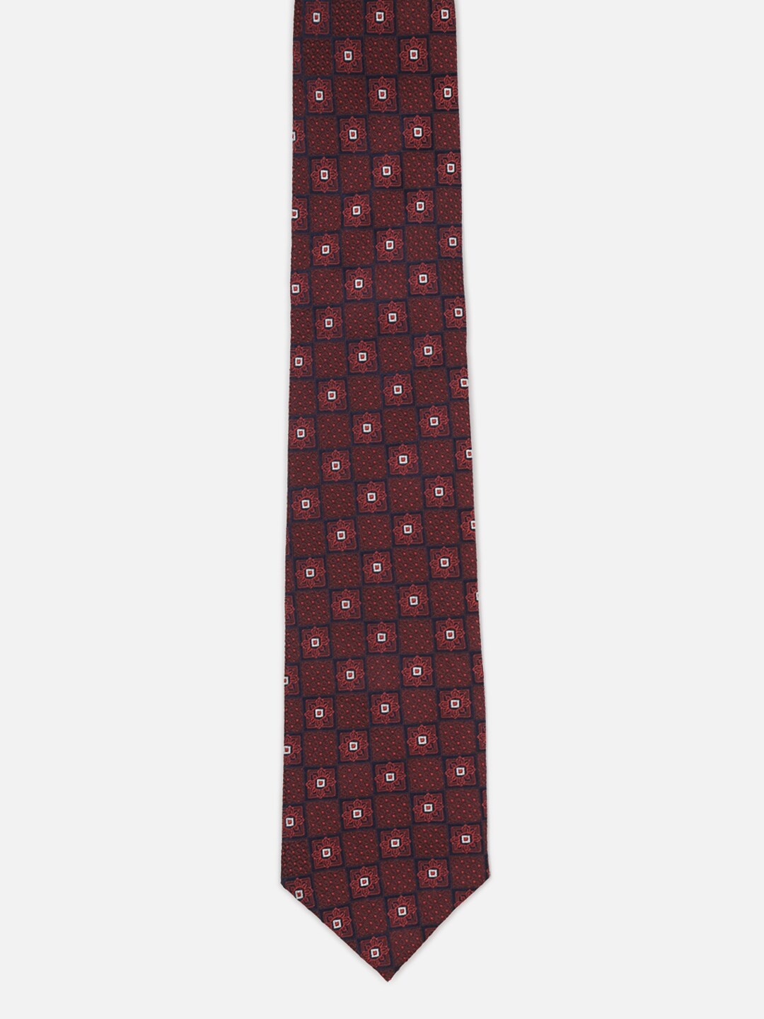 

Peter England Men Woven Design Broad Tie, Brown