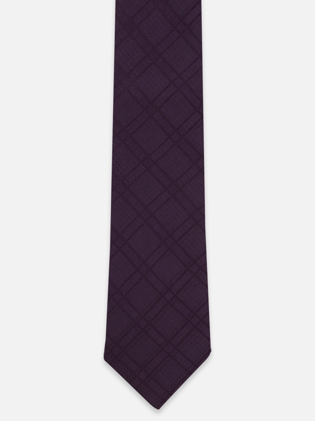 

Peter England Men Checked Broad Tie, Purple