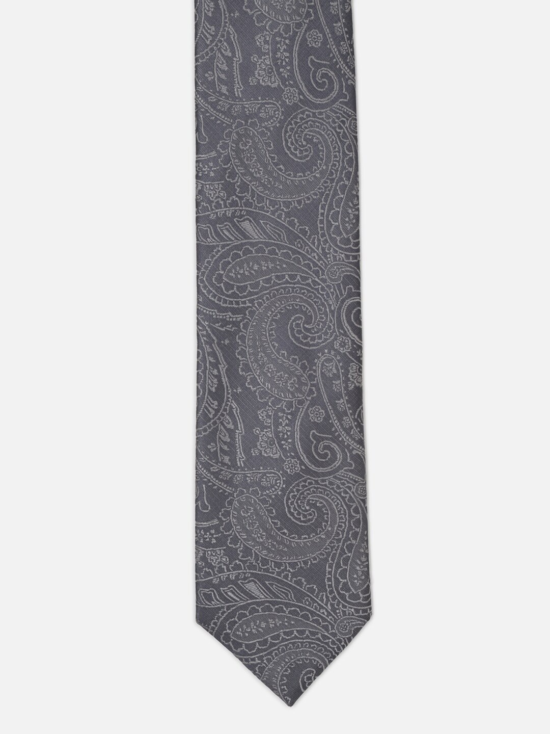 

Peter England Men Woven Design Formal Broad Tie, Grey