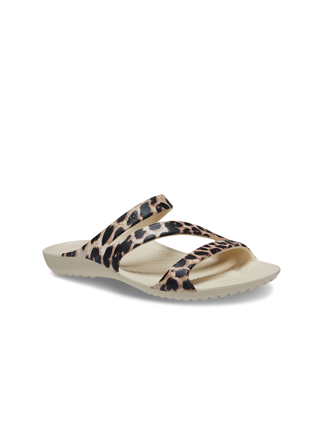 

Crocs Women Animal Printed Open Toe Flats, Black