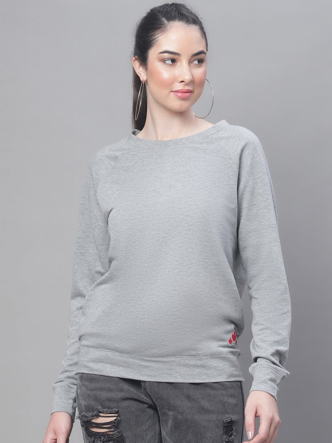 

Rute Round Neck Cotton Sweatshirt, Grey