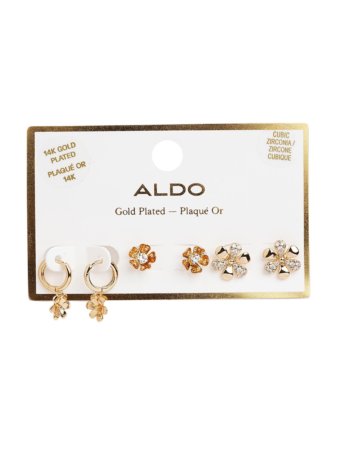 

ALDO Set Of 3 Gold-Plated Contemporary Studs Earrings