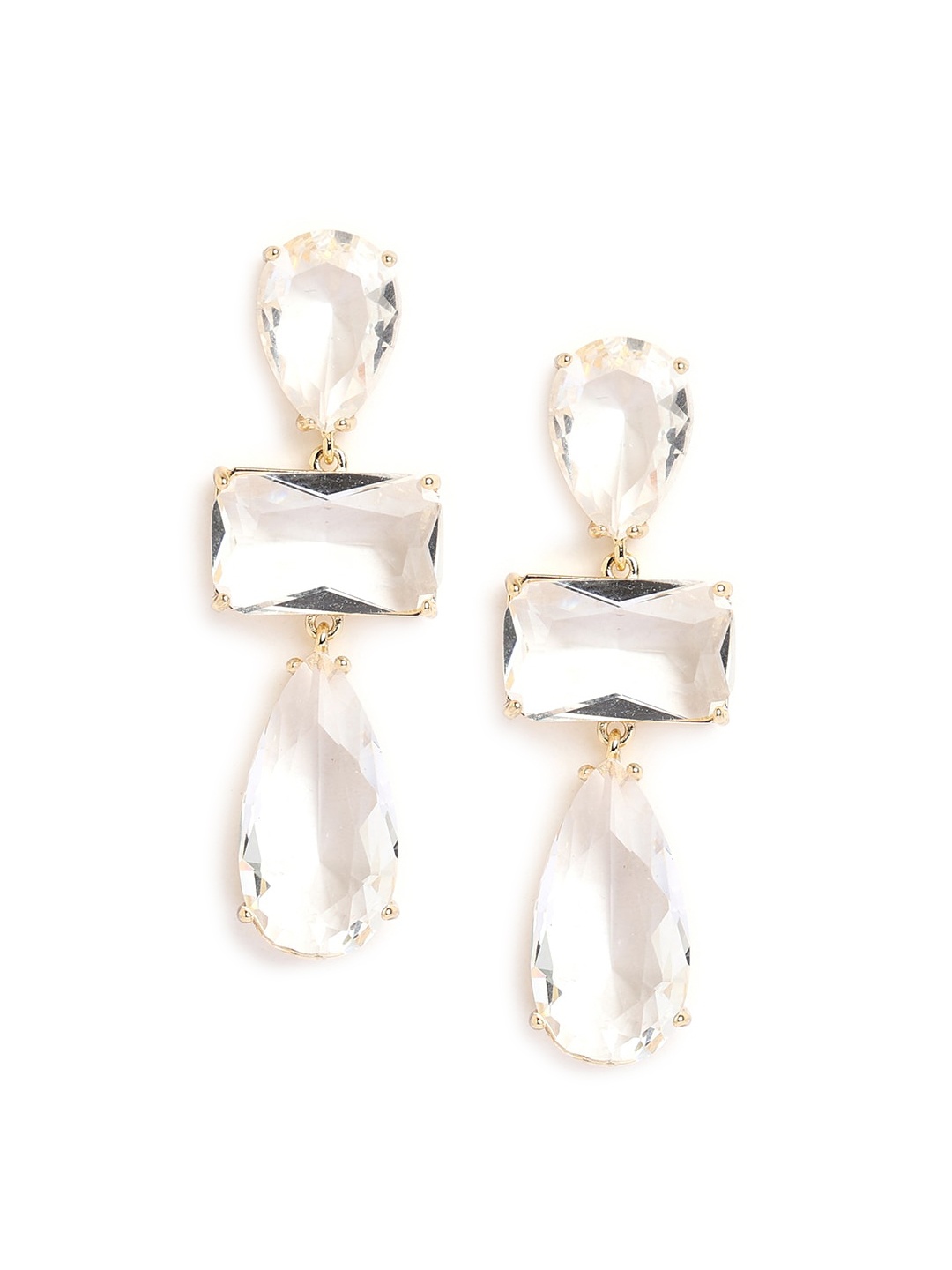 

ALDO Gold-Plated Artificial Stones Contemporary Drop Earrings