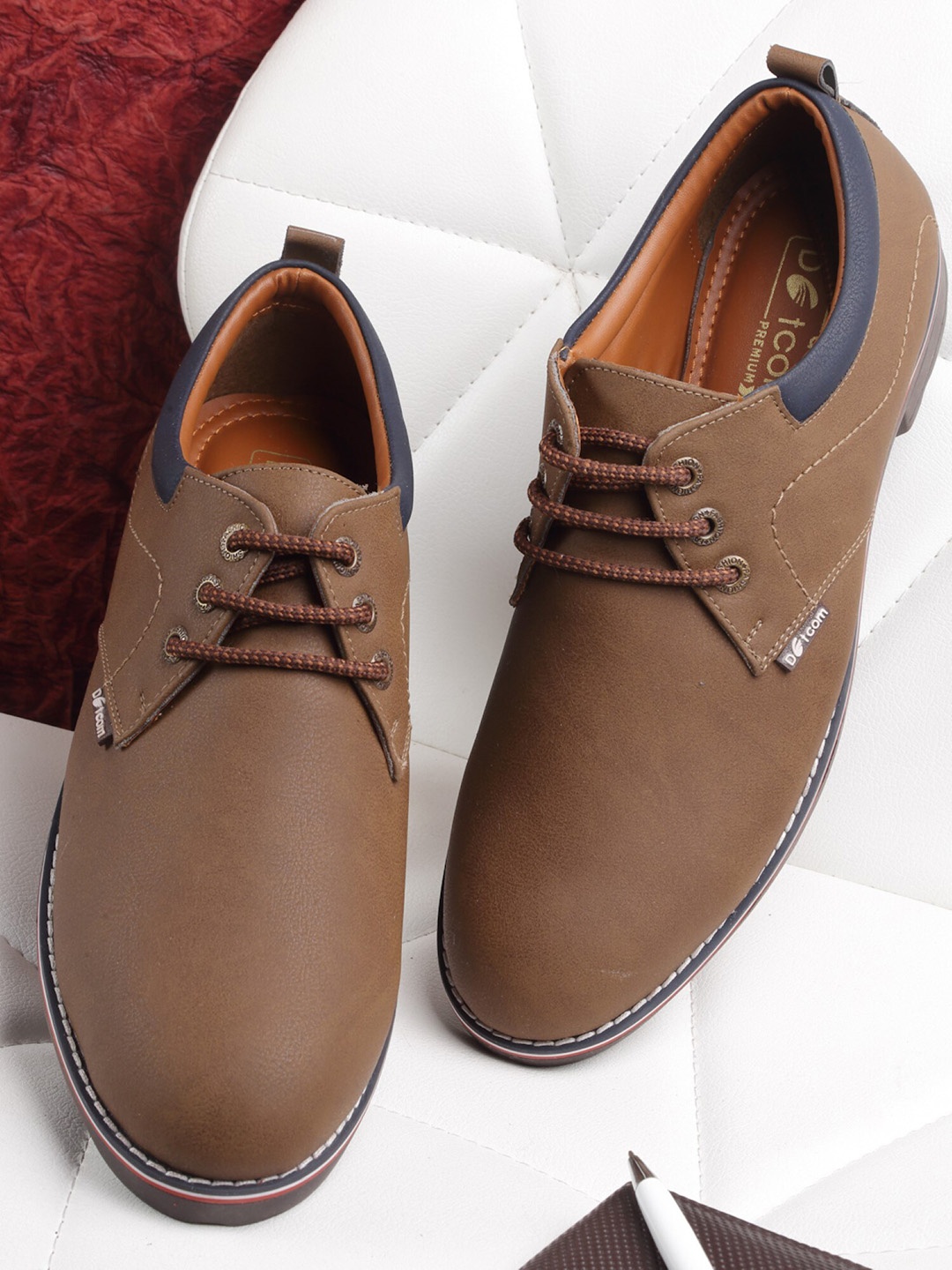 

Action Men Textured Comfort-Fit Formal Derbys, Brown