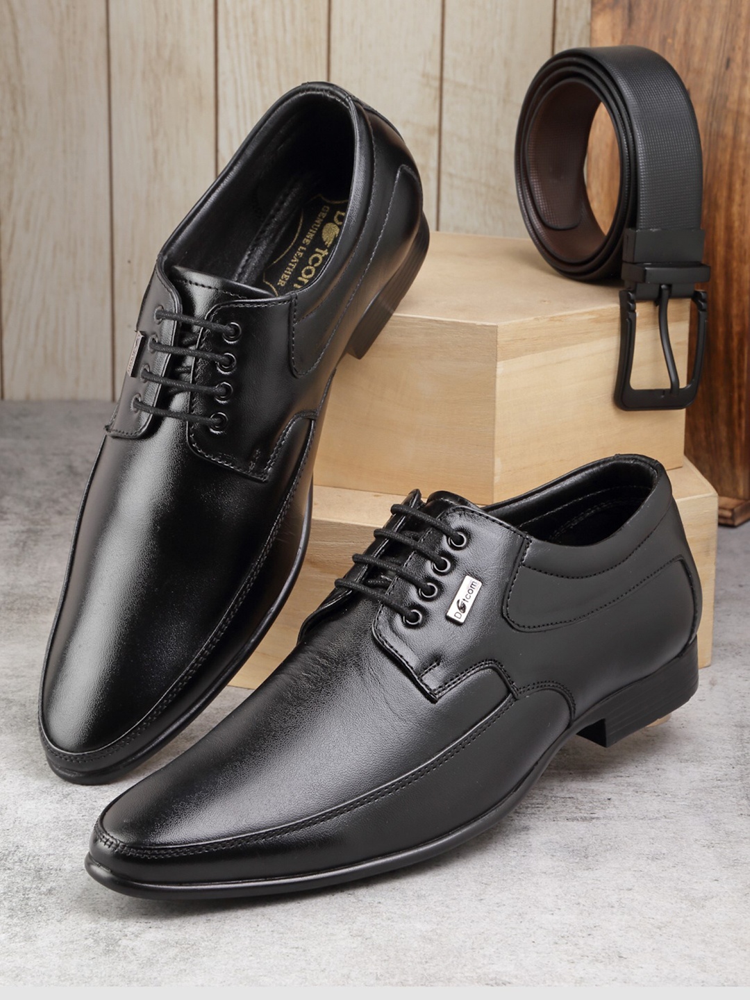 

Action Men Leather Formal Derbys, Black
