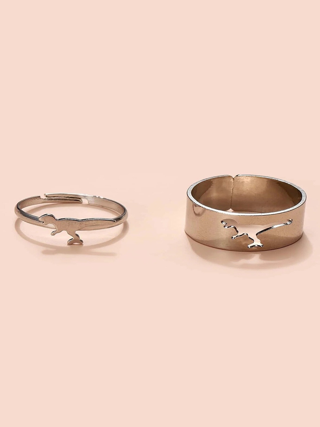 

Pinapes Set Of 2 Silver-Plated Adjustable Ring