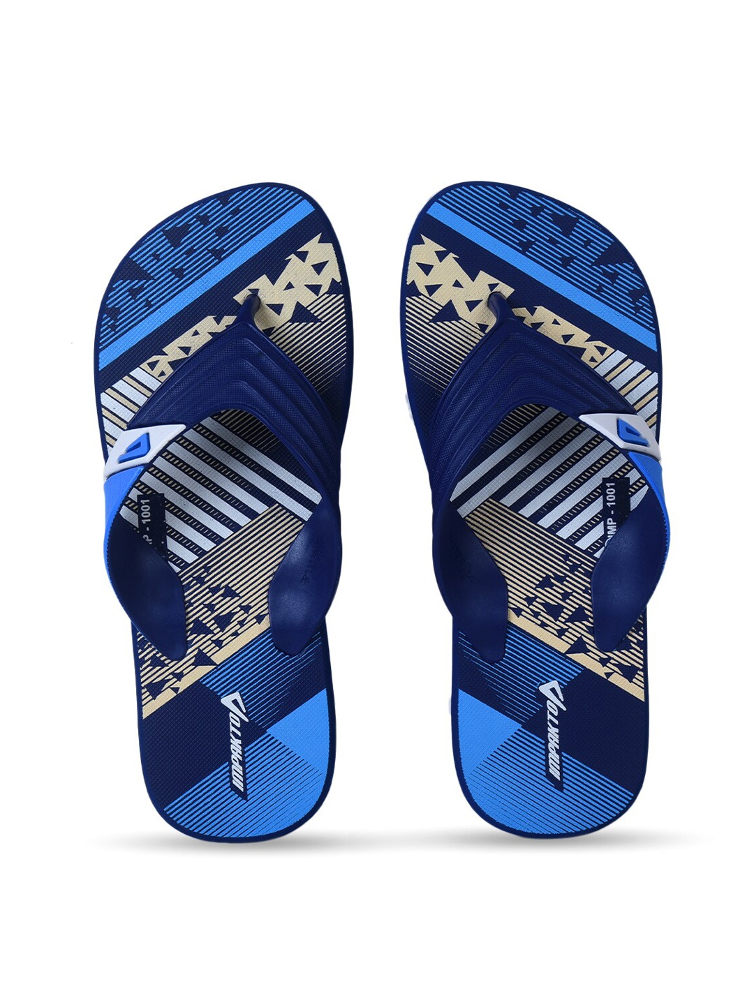 

IMPAKTO Men Printed Thong Flip-Flops, Blue