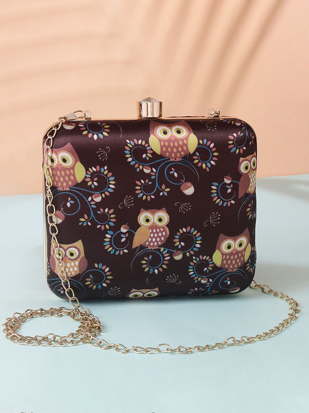 

Swisni Printed Box Clutch, Pink