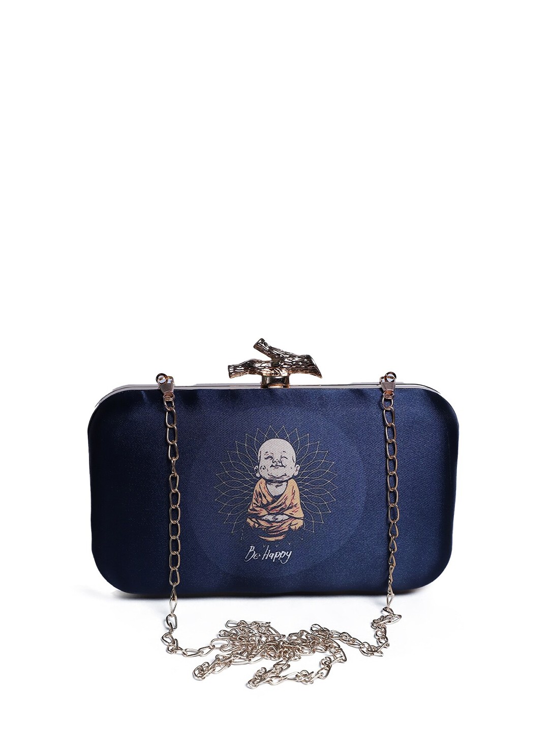 

Swisni Women Printed Box Clutch, Navy blue