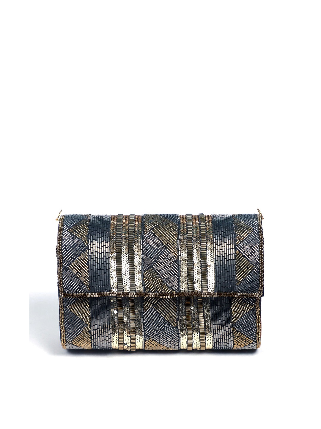 

Swisni Embellished Envelope Clutch, Blue