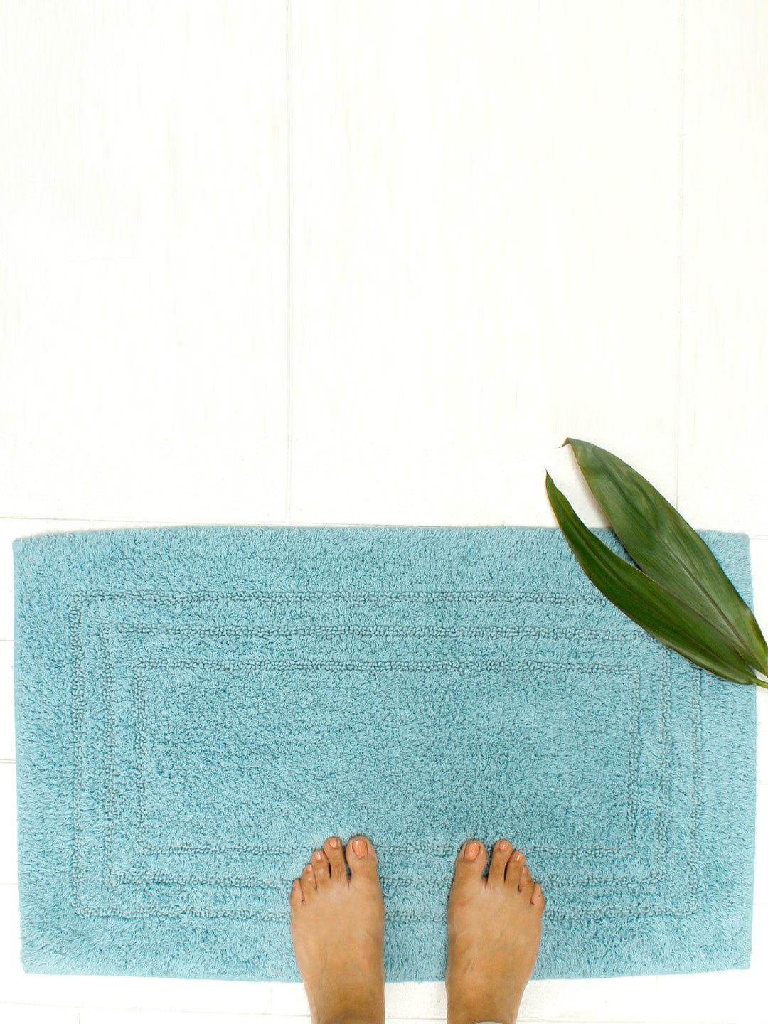 

AVI Living Blue Self Design 1500 GSM Pure Cotton Bath Mat