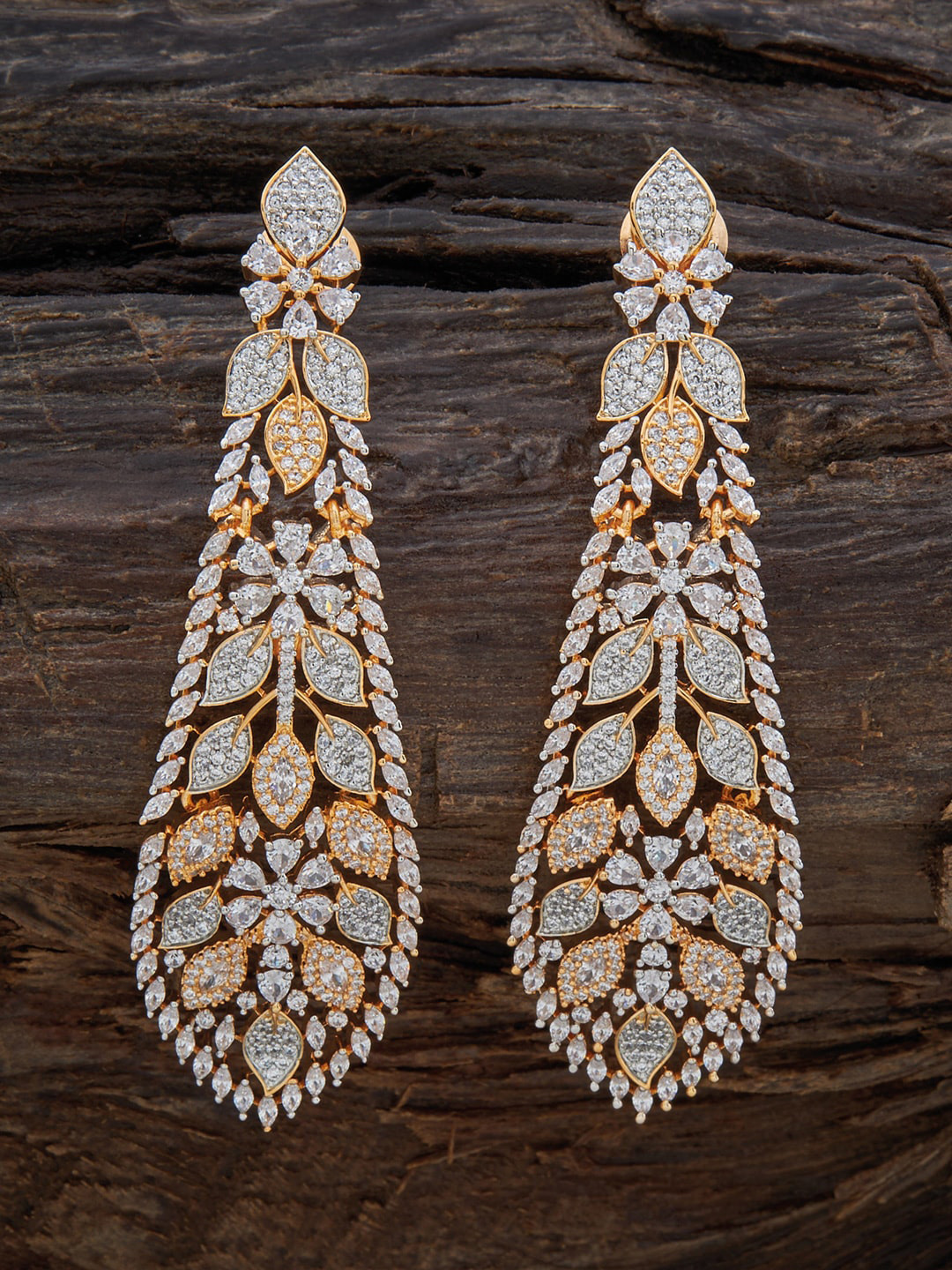 

Kushal's Fashion Jewellery Rose Gold Plated Contemporary Cubic Zirconia Drop Earrings