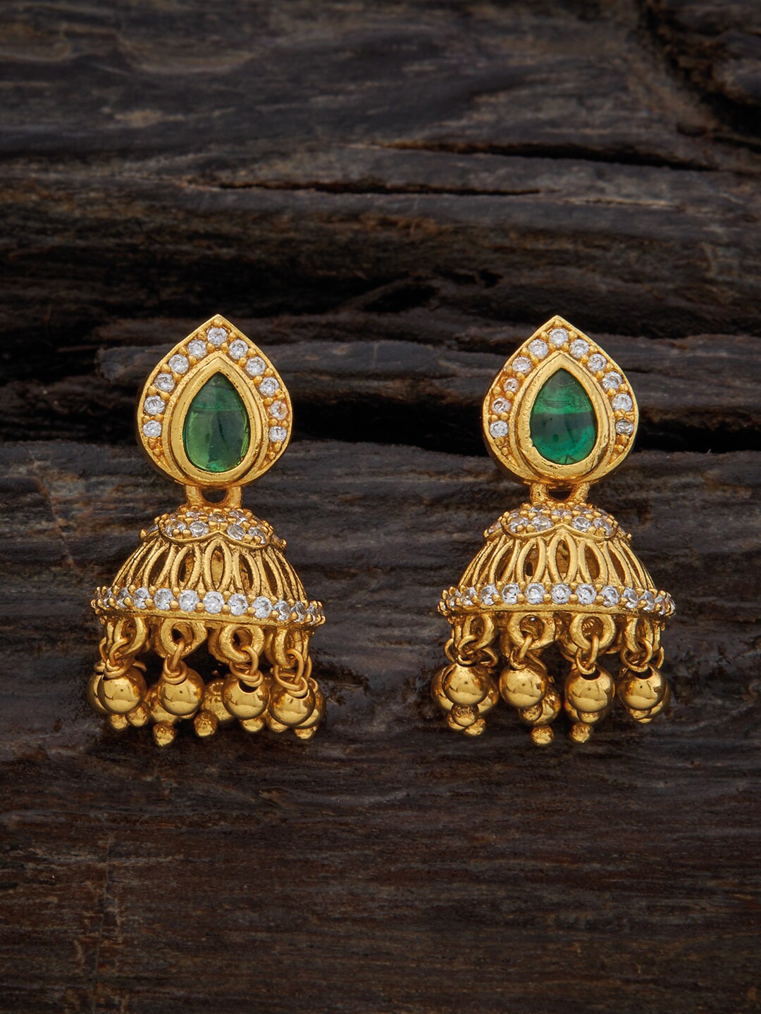 

Kushal's Fashion Jewellery Contemporary Jhumkas Earrings, Green