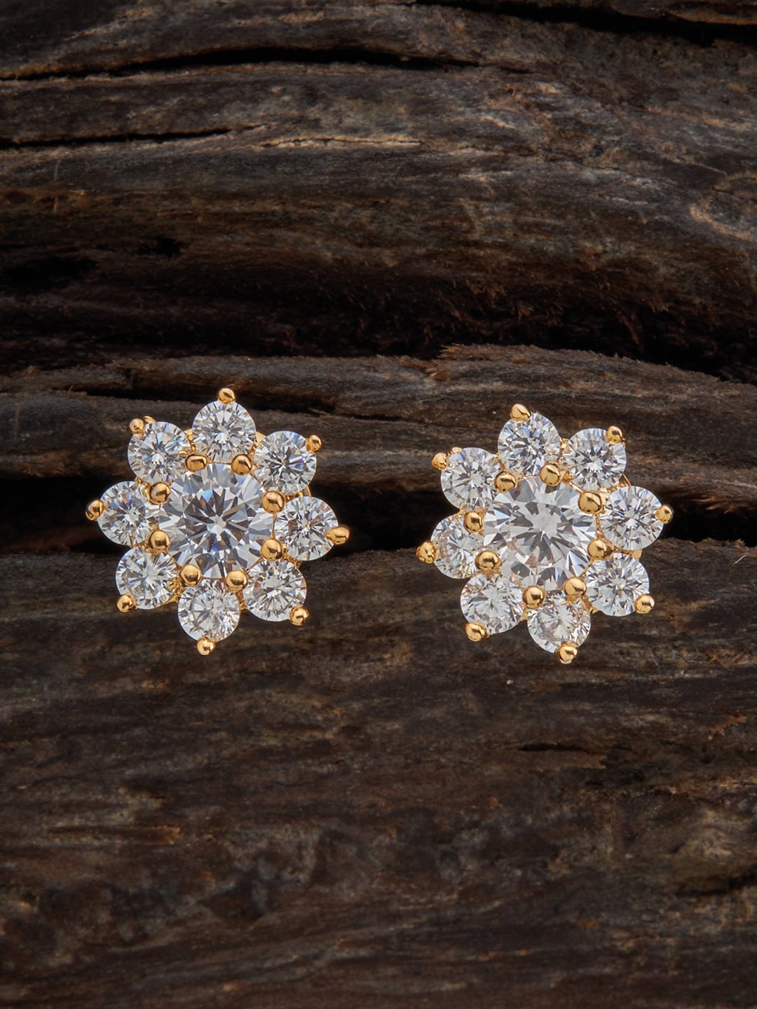 

Kushal's Fashion Jewellery Gold-Plated Contemporary Studs Earrings, White