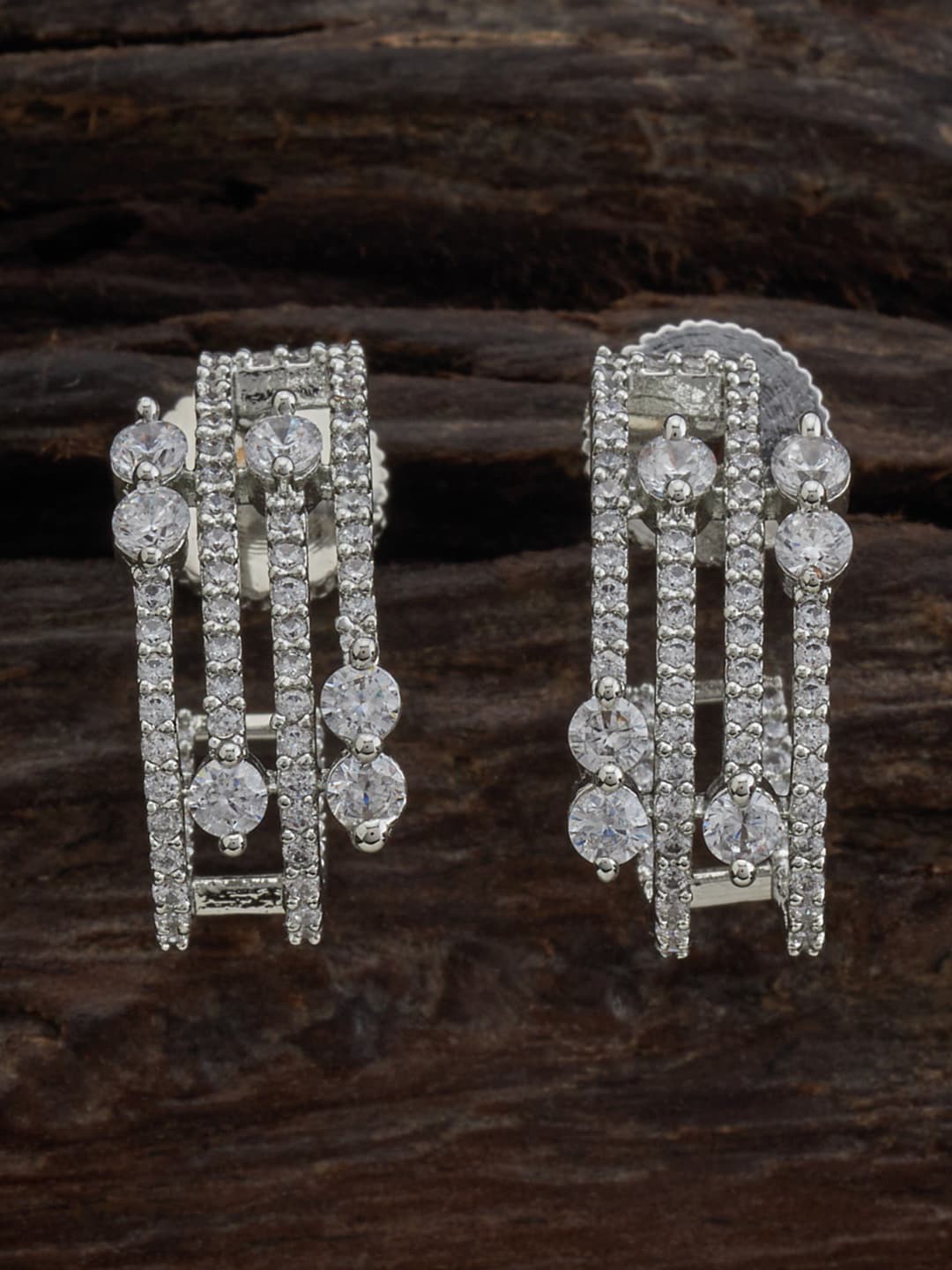

Kushal's Fashion Jewellery Rhodium-Plated Contemporary Drop Earrings, White
