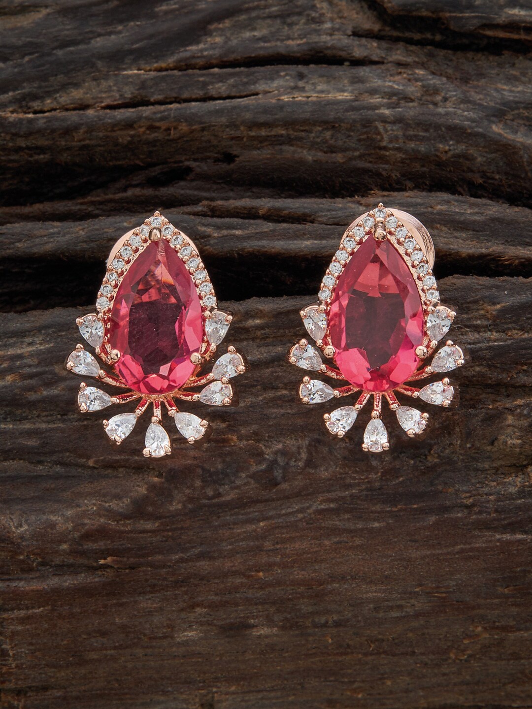 

Kushal's Fashion Jewellery Rose-Gold Plated Contemporary Studs Earrings