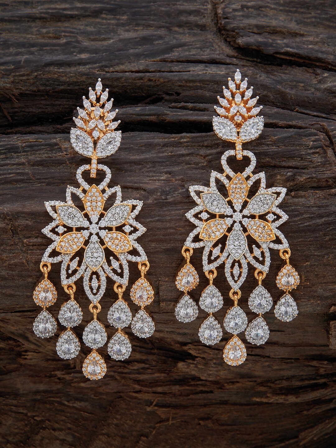 

Kushal's Fashion Jewellery Rose Gold-Plated Contemporary Drop Earrings, White