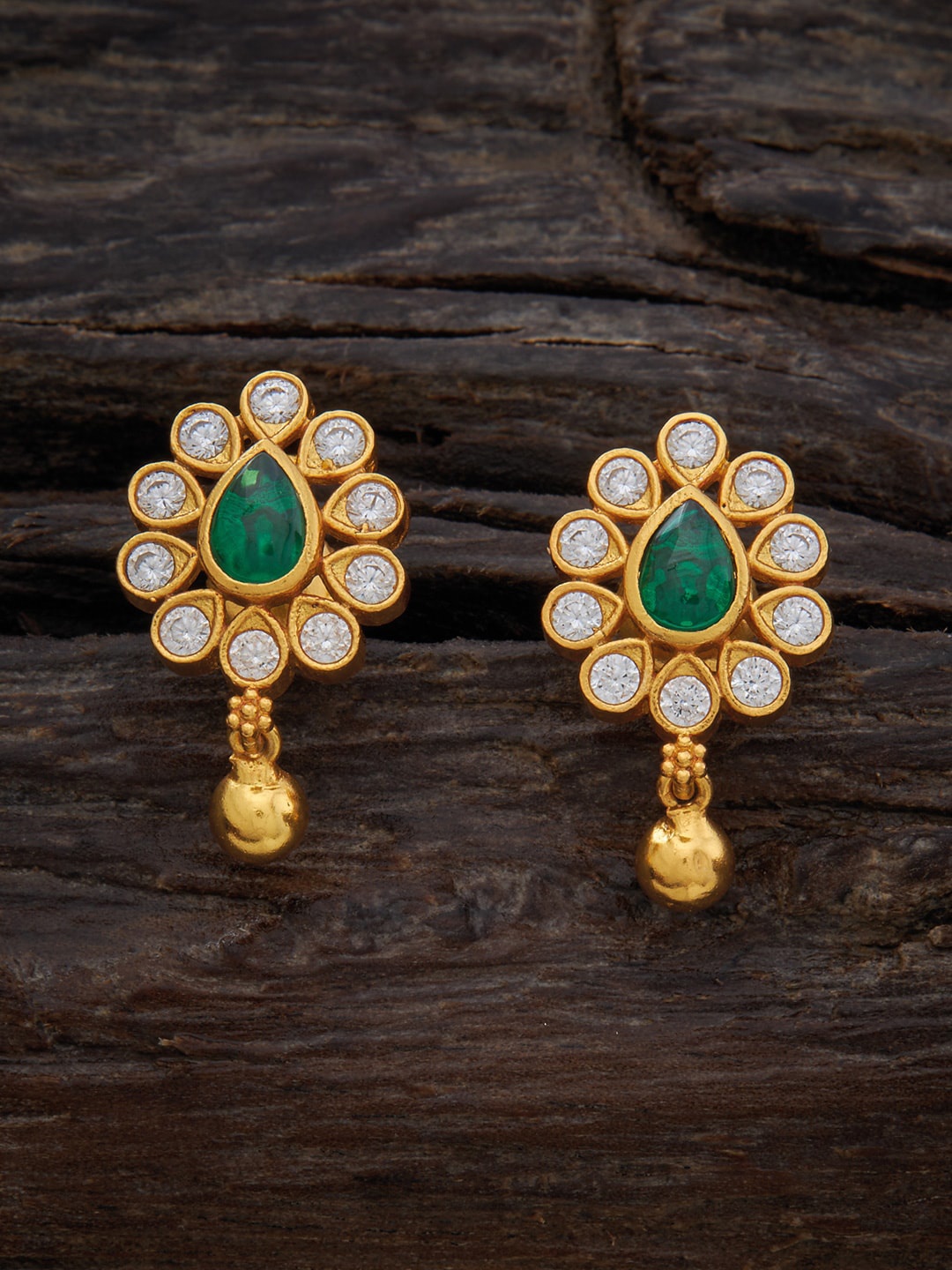 

Kushal's Fashion Jewellery 92.5 Pure Silver Contemporary Drop Earrings, Green