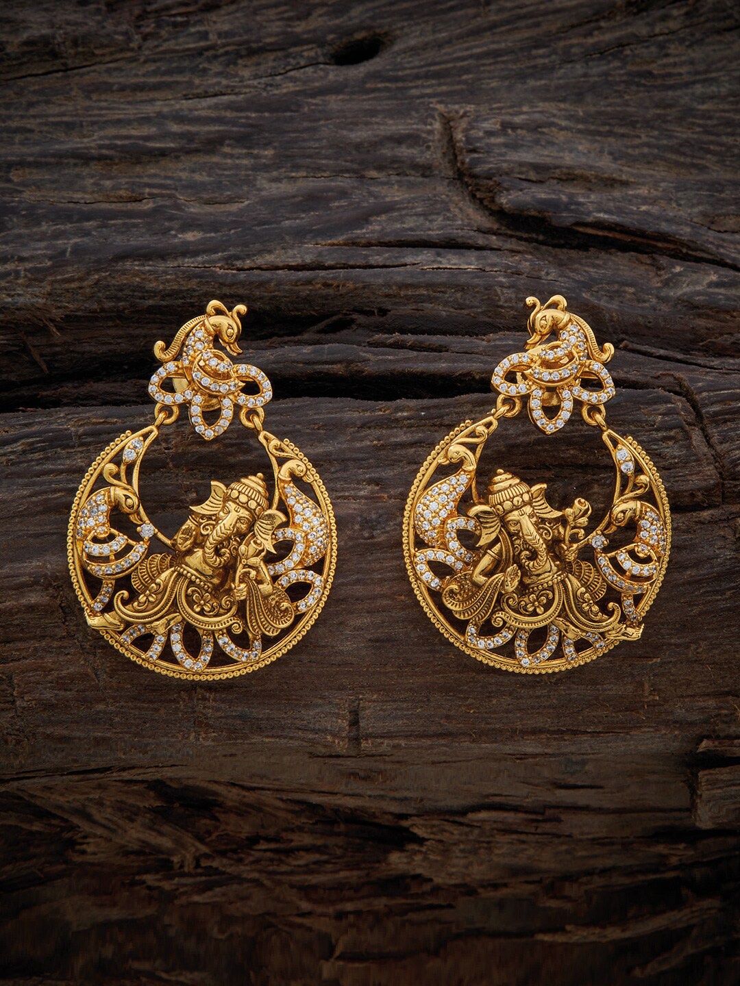 

Kushal's Fashion Jewellery Gold-Plated Oxidise Contemporary Drop Earrings