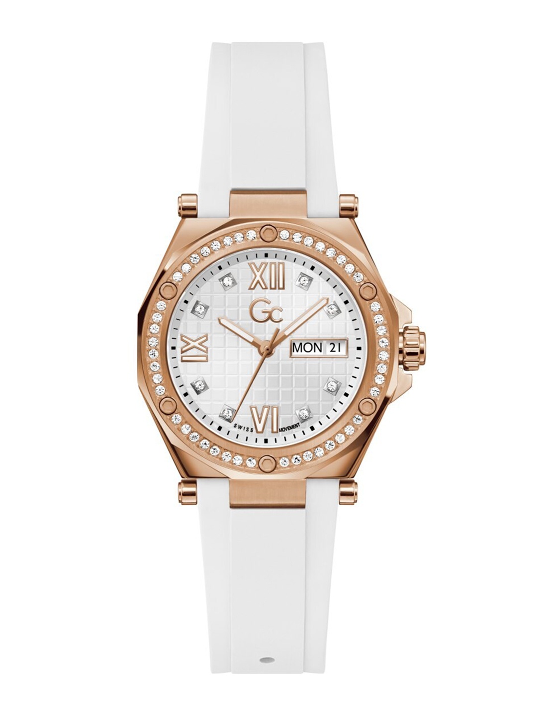 

GC Women Embellished Round Dial Analogue Watch - Z20006L1MF, White