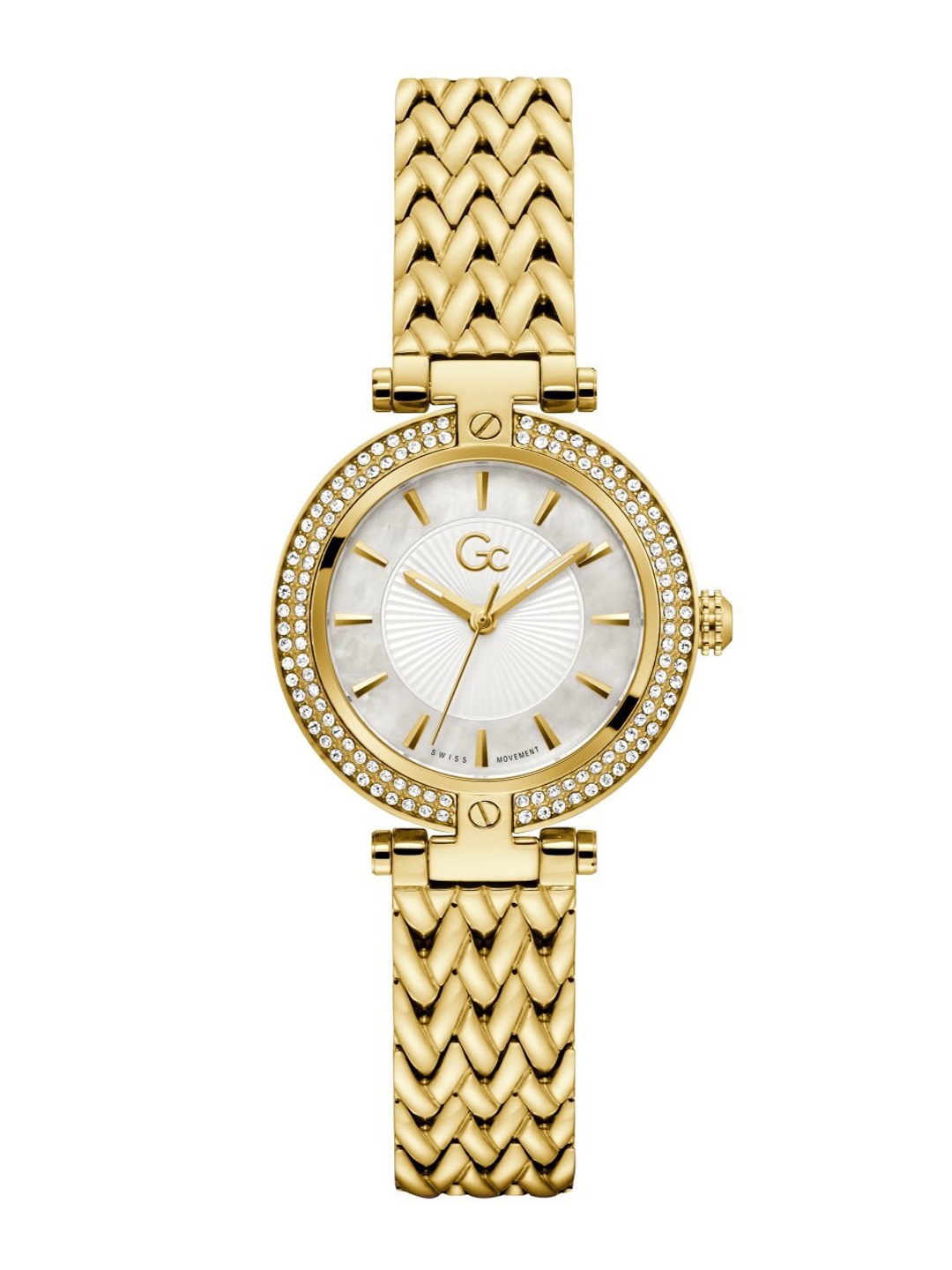 

GC Women Embellished Dial & Bracelet Style Straps Analogue Watch- Z22002L1MF, Gold