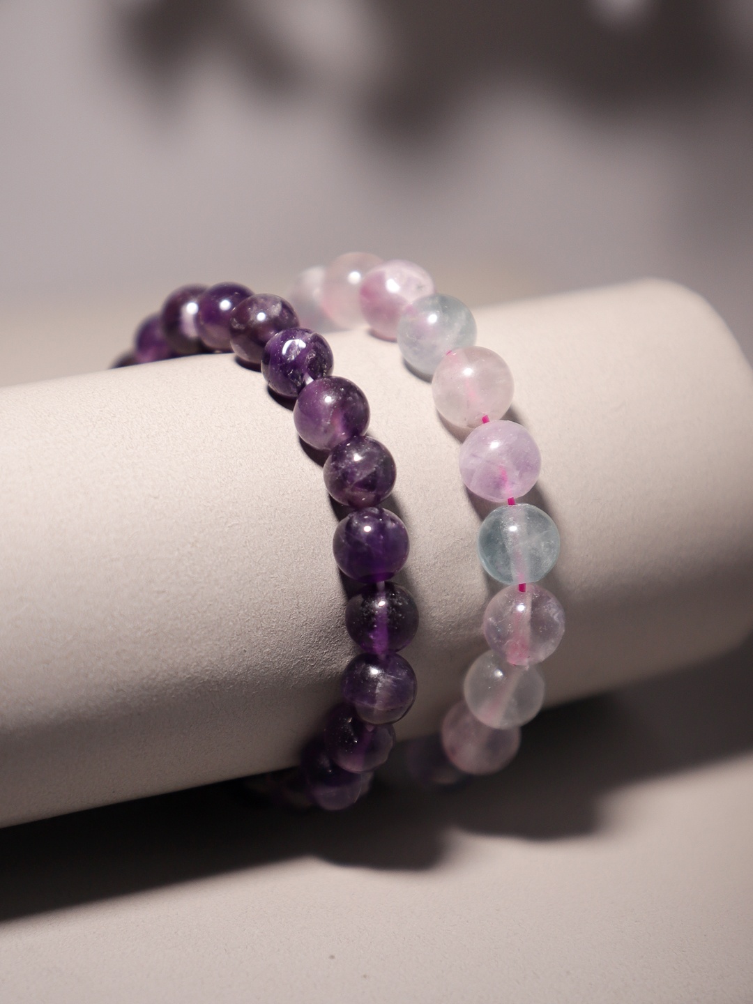 

TAG 7 Set of 2 Natural Stone Amethyst Bracelet, Purple