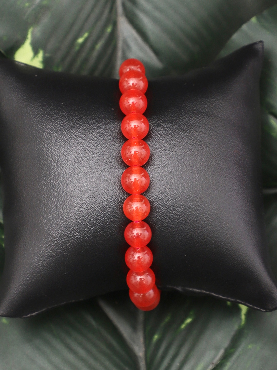 

TAG 7 Natural Stone Carnelian Elasticated Slip-On Bracelet, Red