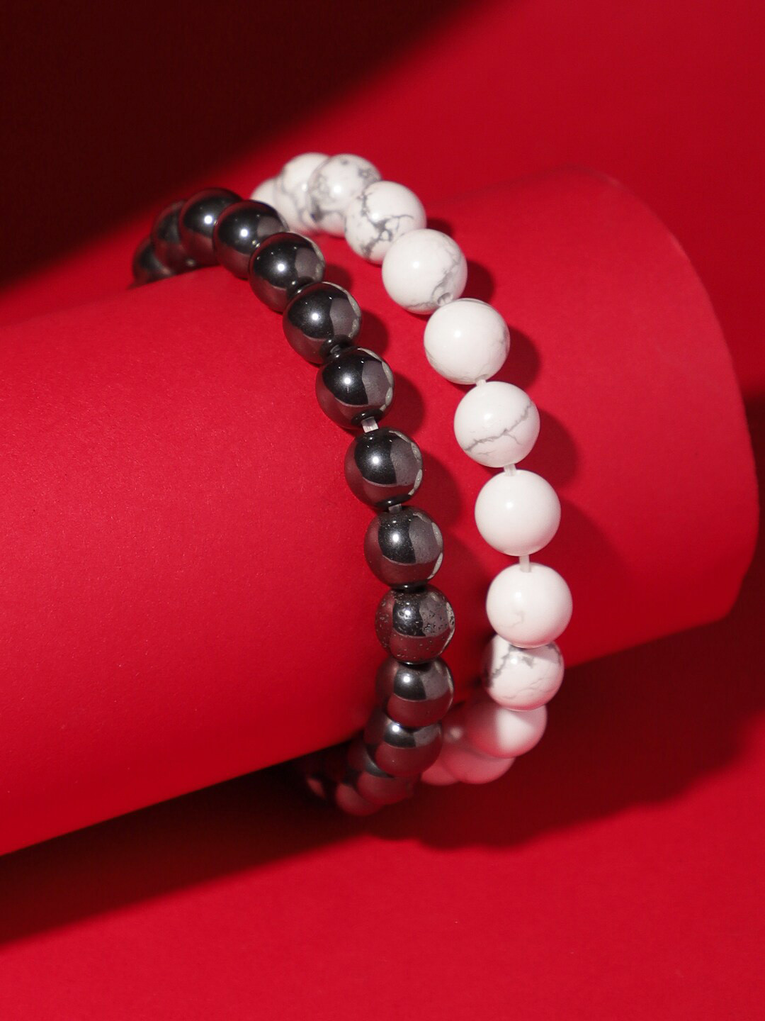 

TAG 7 Set Of 2 Natural Stone Bracelet, White