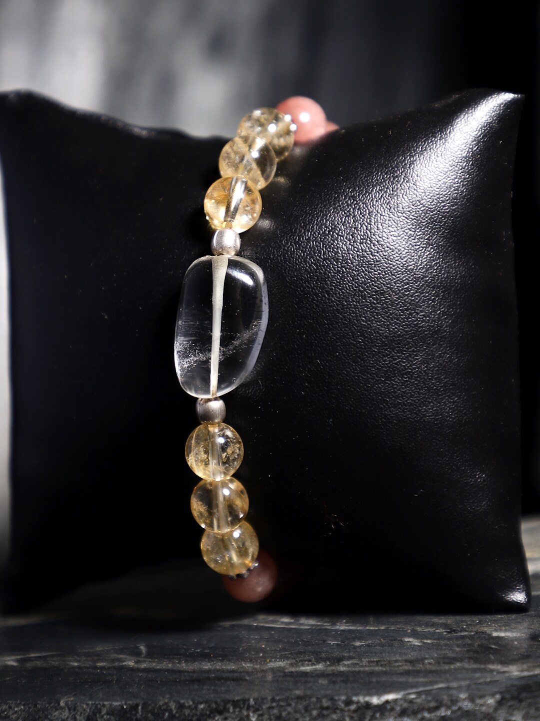 

TAG 7 Natural Stone Citrine Elasticated Slip-On Bracelet, Brown