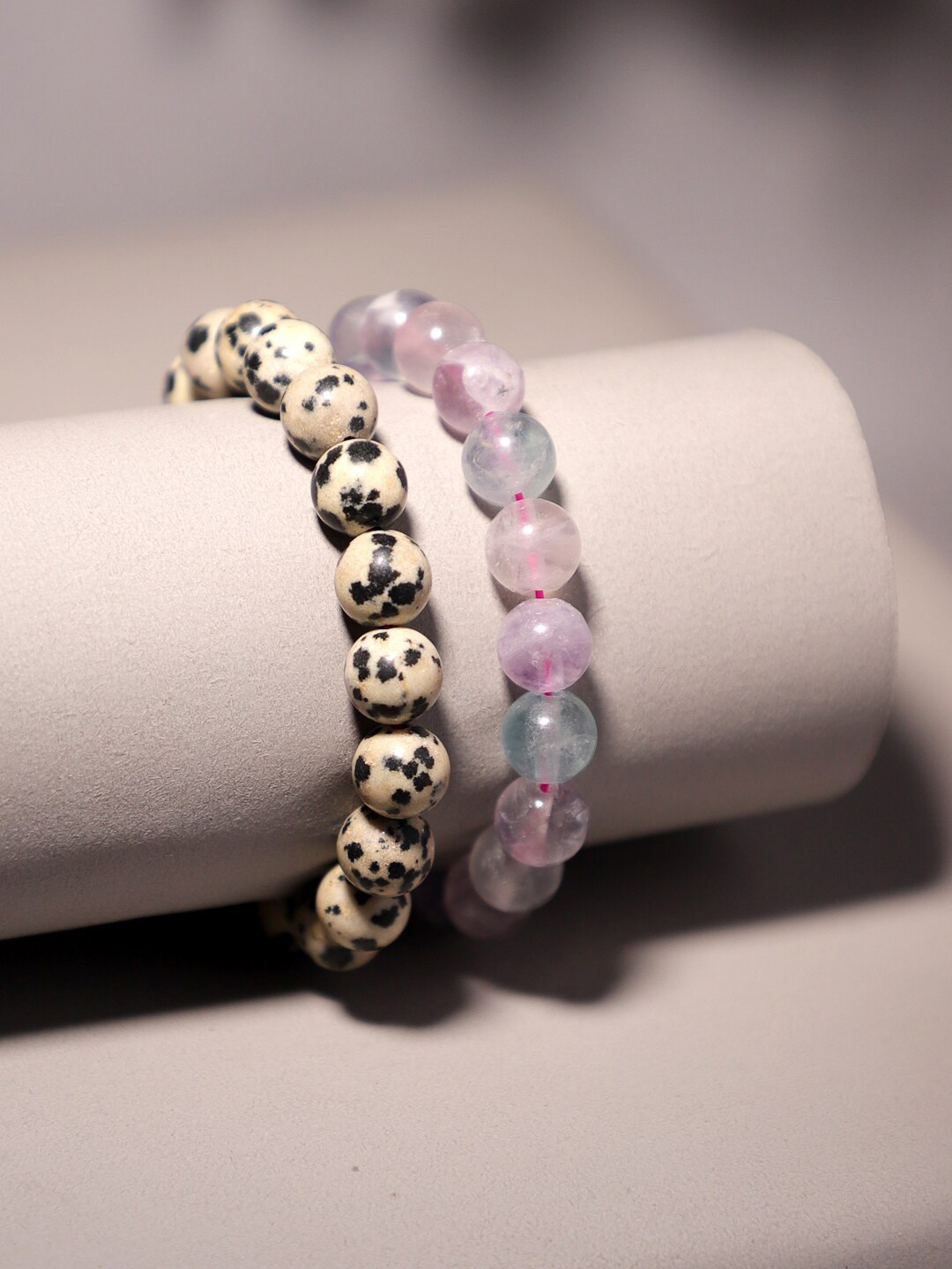 

TAG 7 Set Of 2 Natural Stone Agate Bracelet, Purple