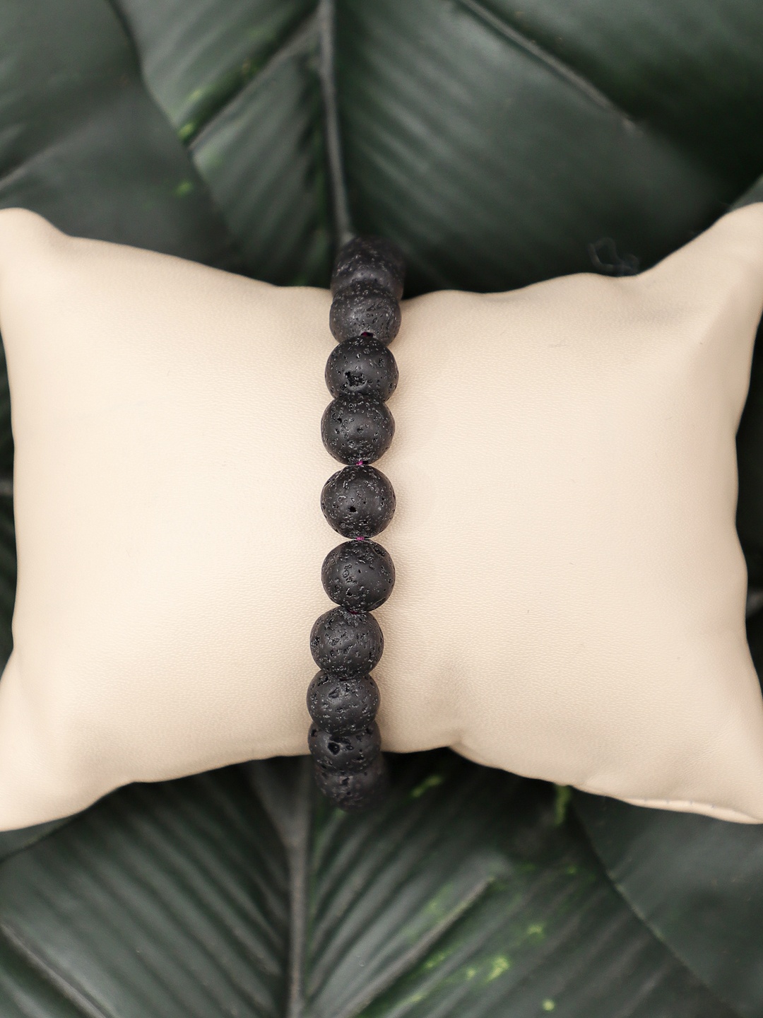 

TAG 7 Artificial Beads Natural Stone Bracelet, Black