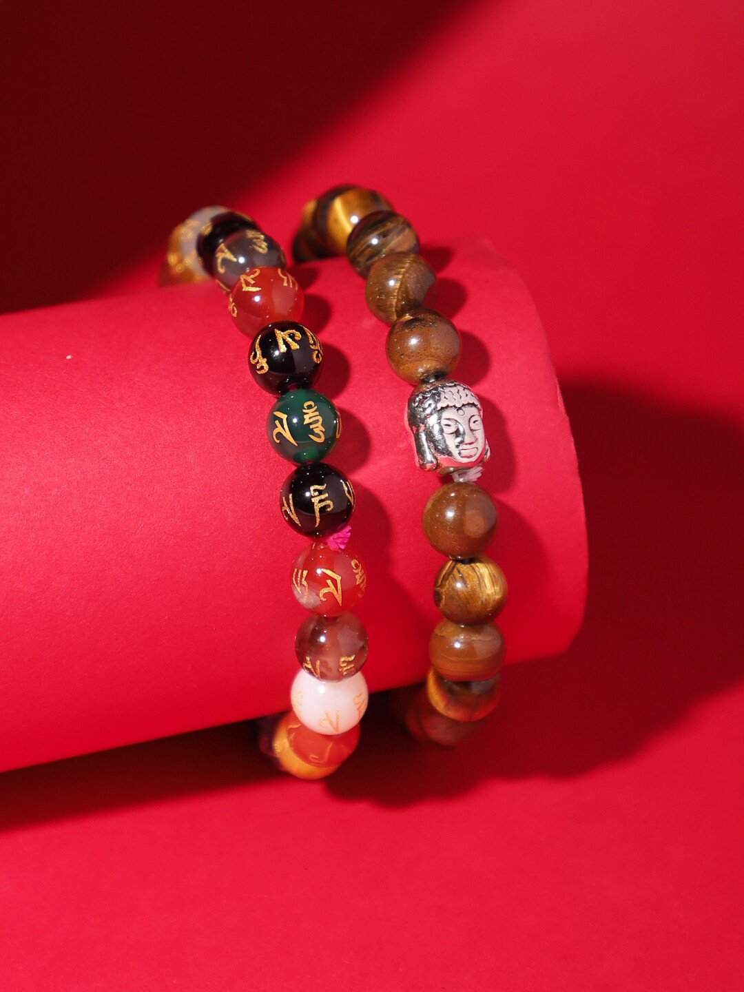 

TAG 7 Set Of 2 Natural Stone Tigers Eye Bracelet, Brown