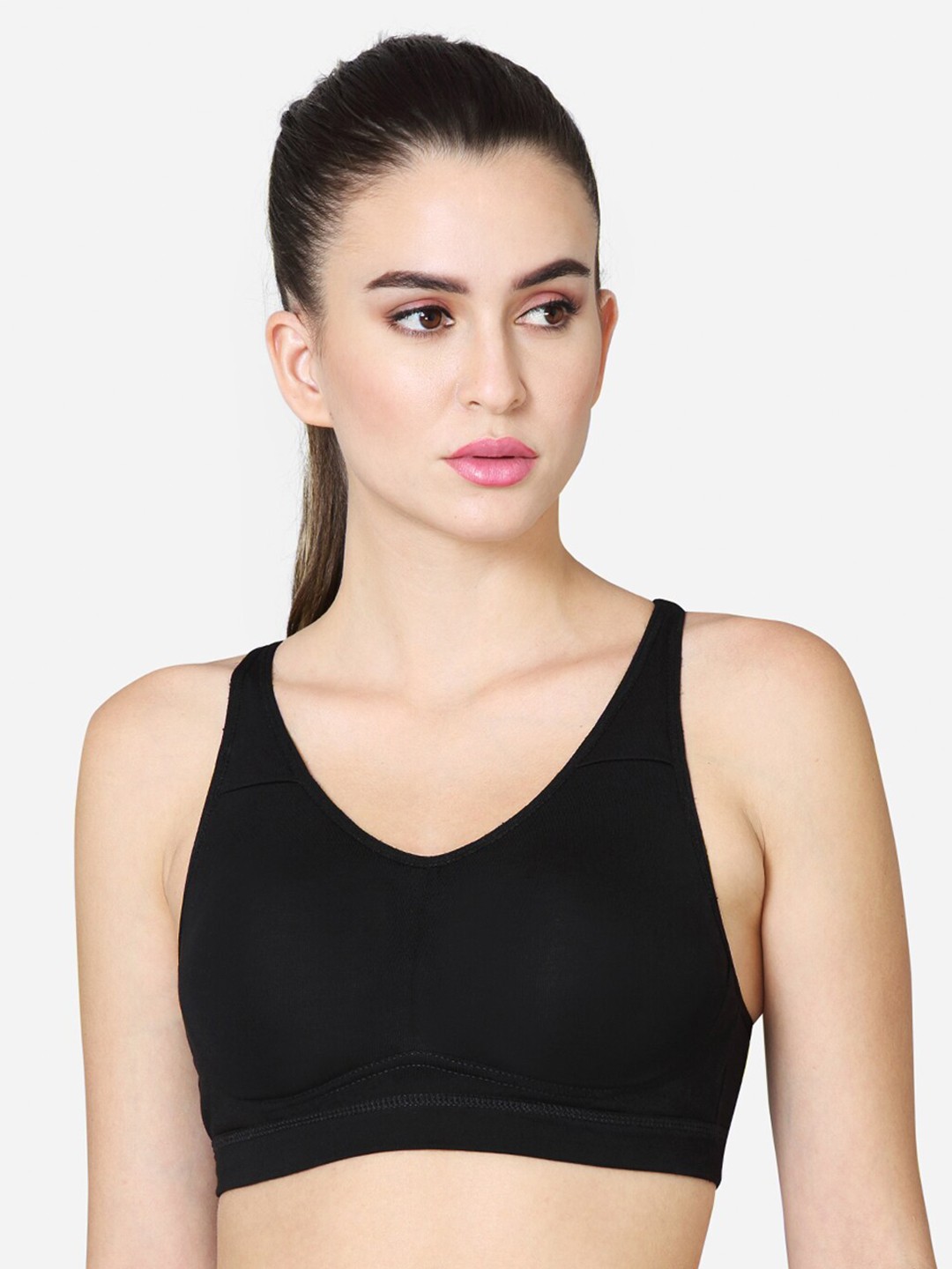 

VStar Non Padded Medium Coverage Super Support Workout Bra, Black