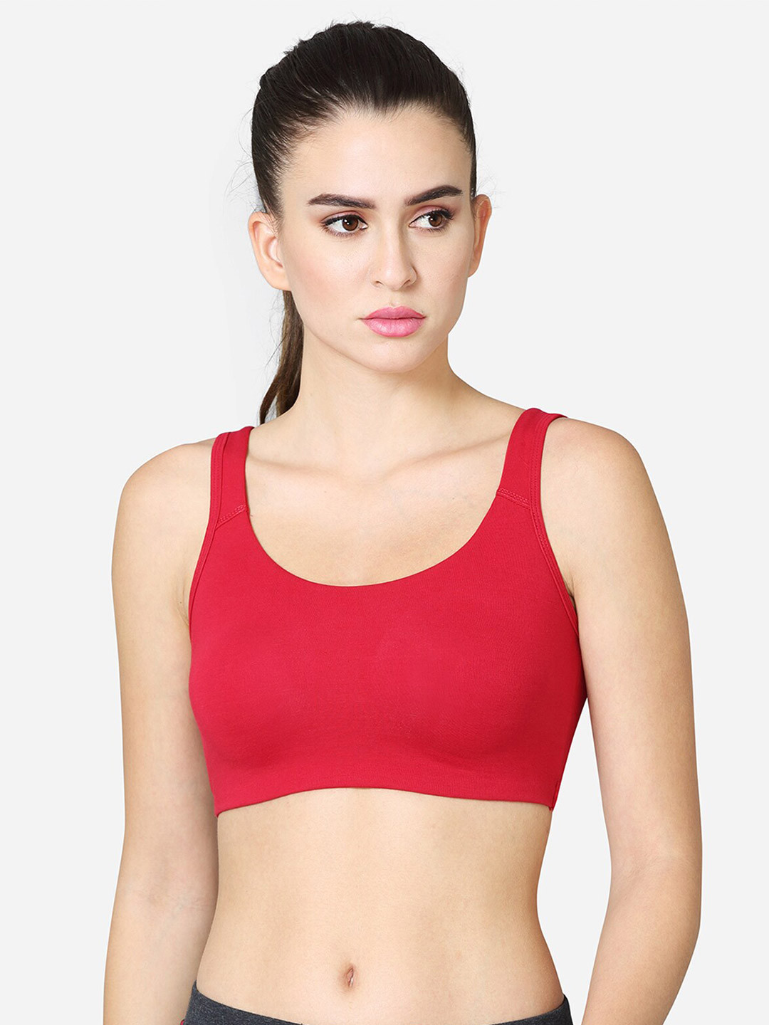 

VStar Medium Coverage Non-Padded Non-Wired Running Sports Bra, Red