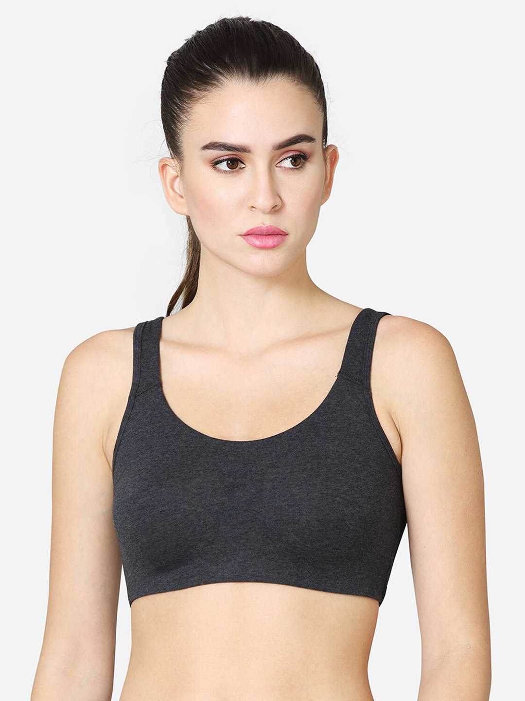 

VStar Medium Coverage Non Padded All Day Comfort Seamless Sports Bra, Charcoal