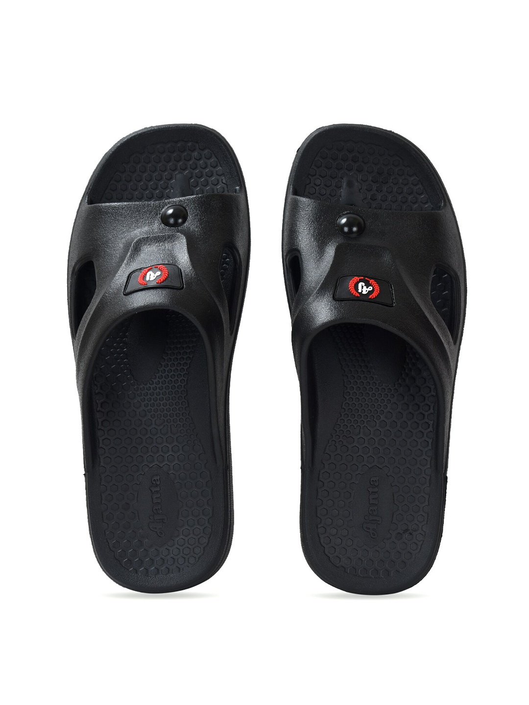 

Ajanta Men Slip On Open Toe Sliders, Black