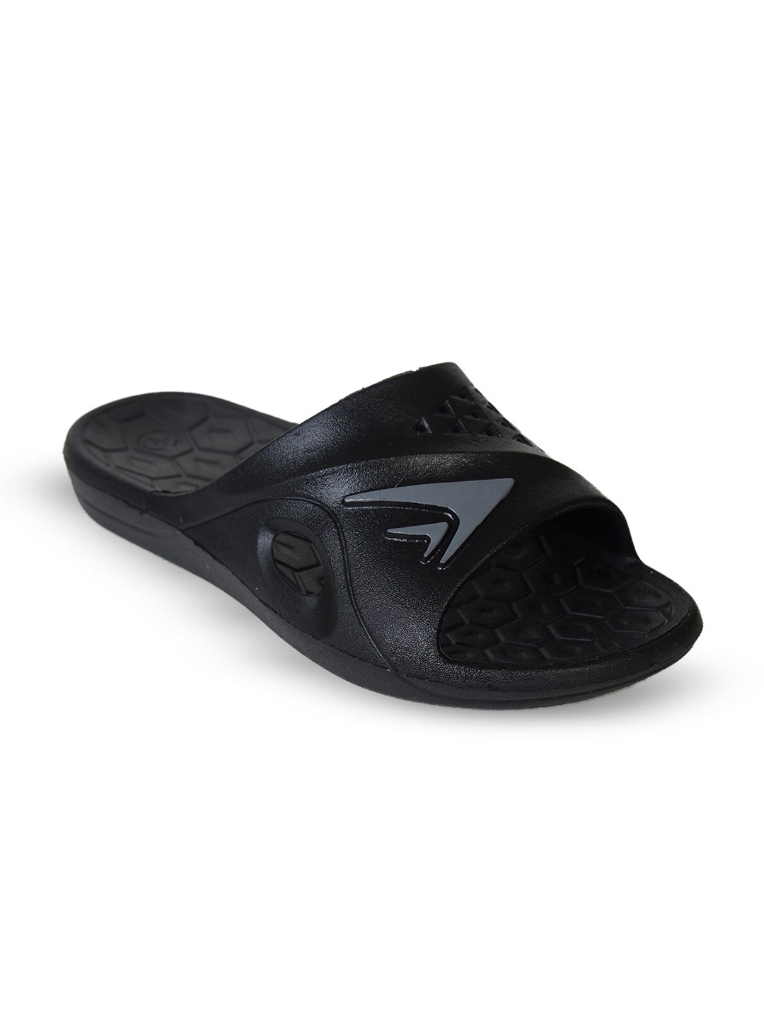 

Ajanta Men Self Design Sliders, Black