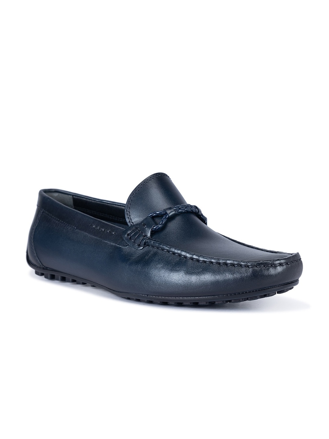 

ROSSO BRUNELLO Men Leather Formal Loafers, Navy blue